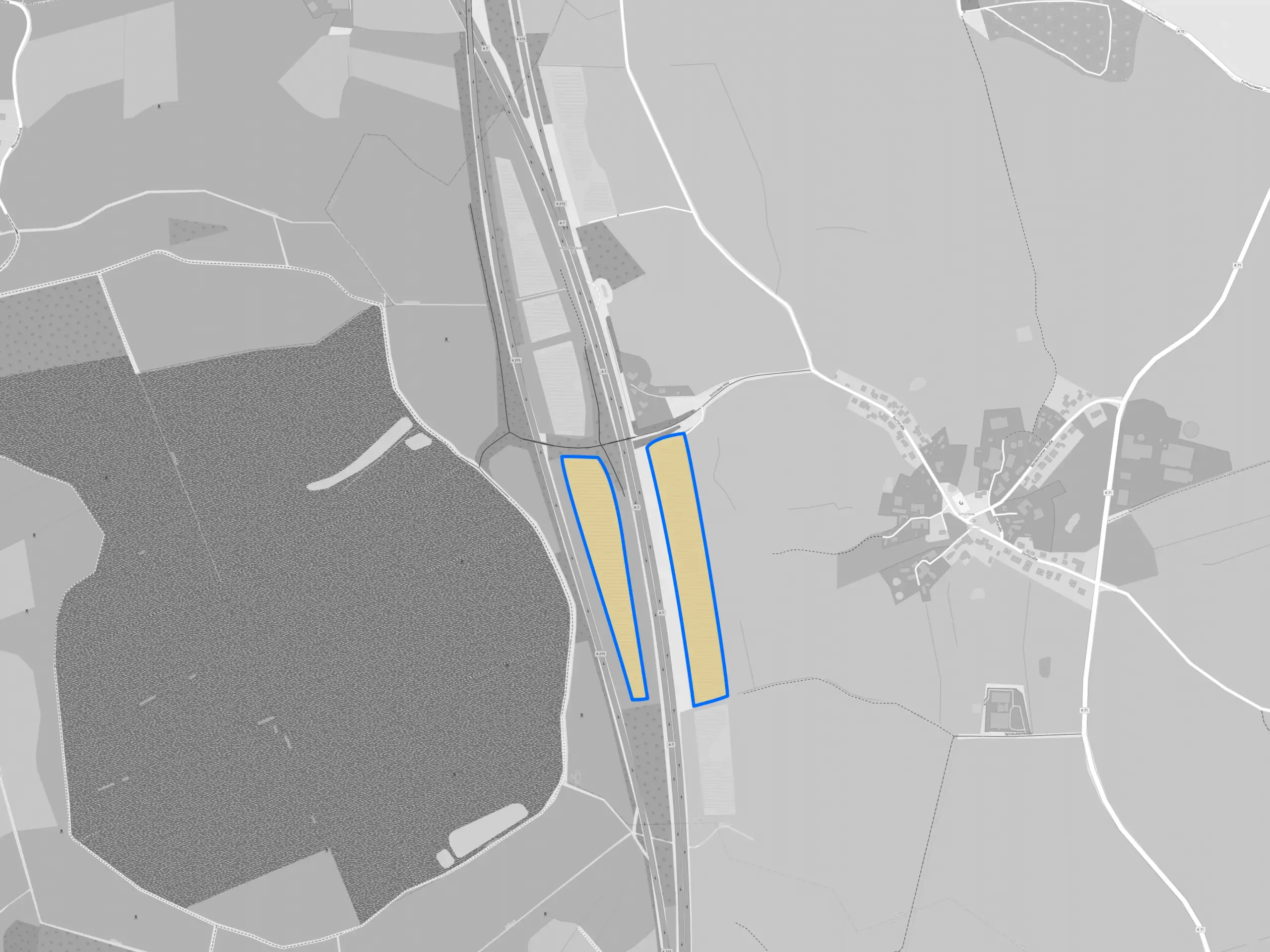 Flächenkarte des Solarparks Schönbek I