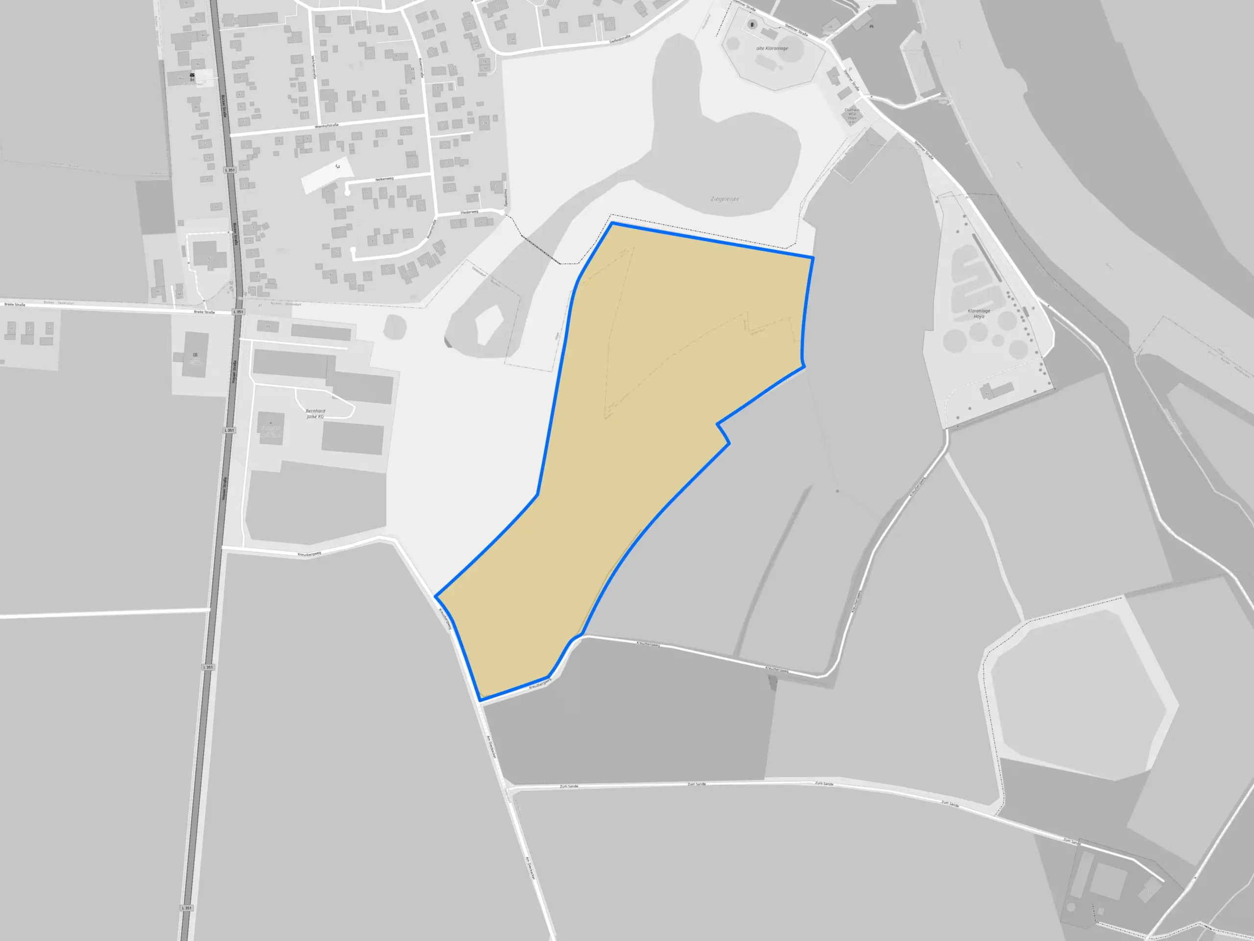 Flächenkarte des Solarparks Dedendorf.