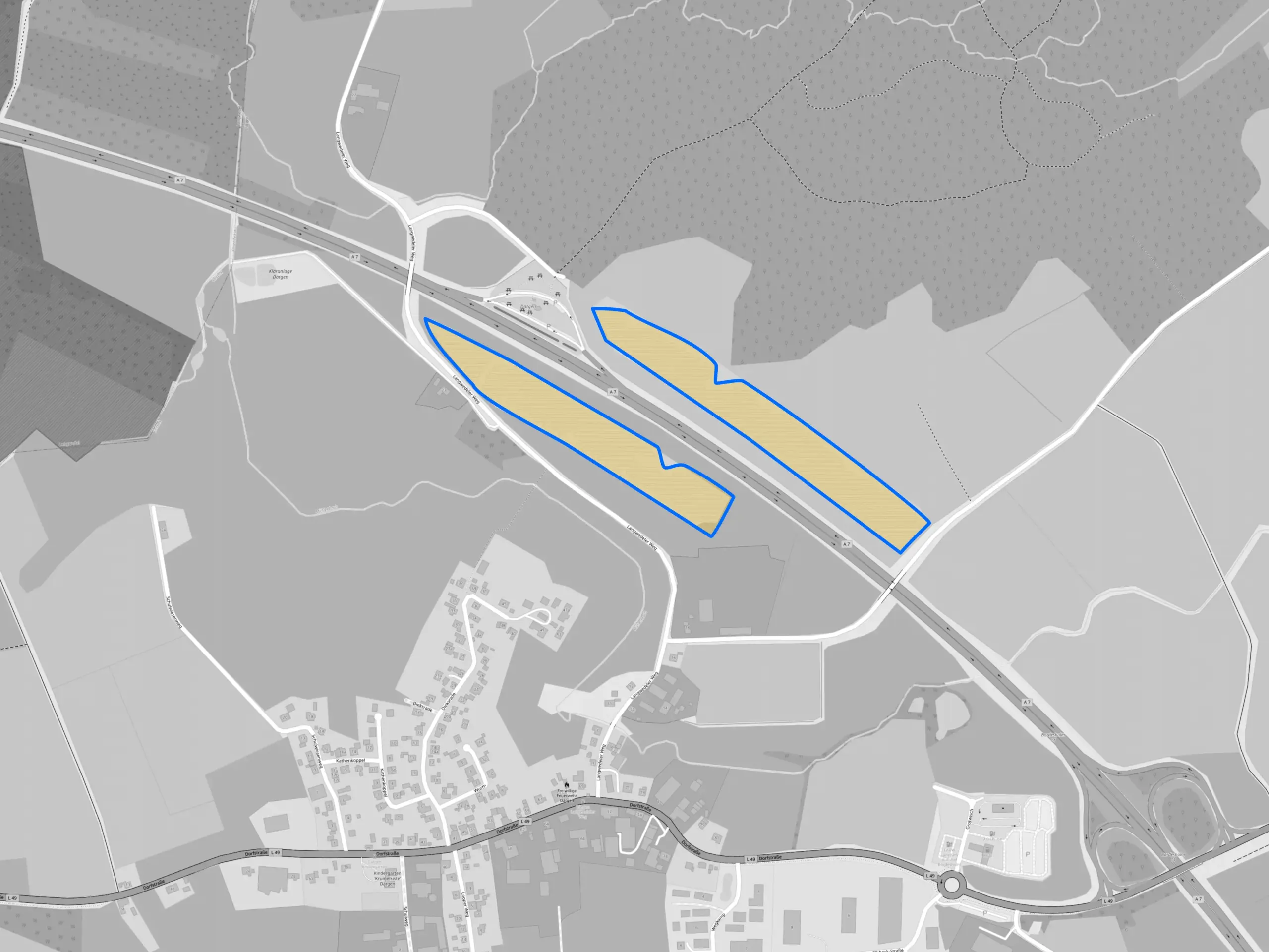 Flächenkarte des Solarparks Dätgen