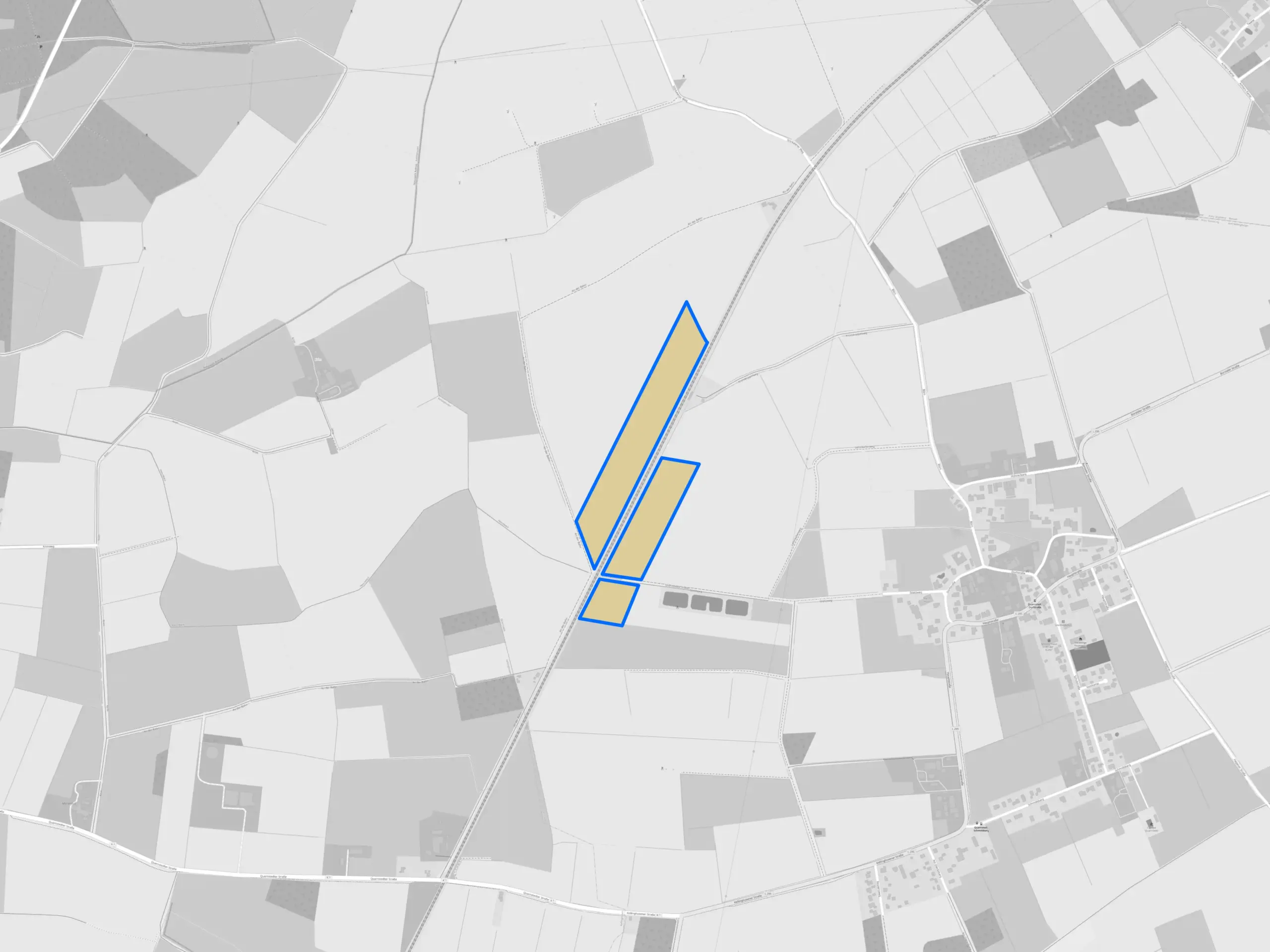 Flächenkarte des Solarparks Quarnstedt