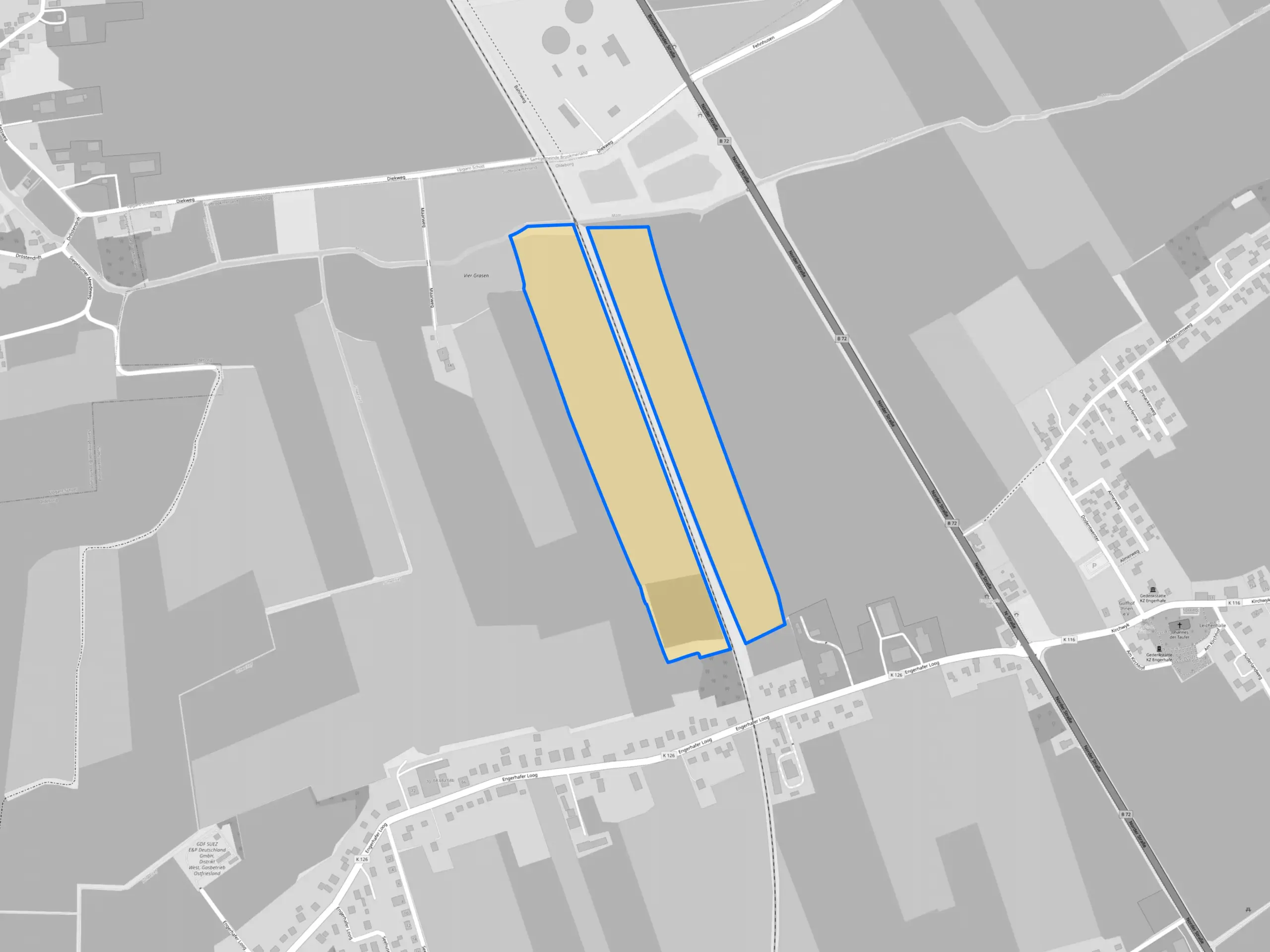 Flächenkarte des Solarparks Engerhafe