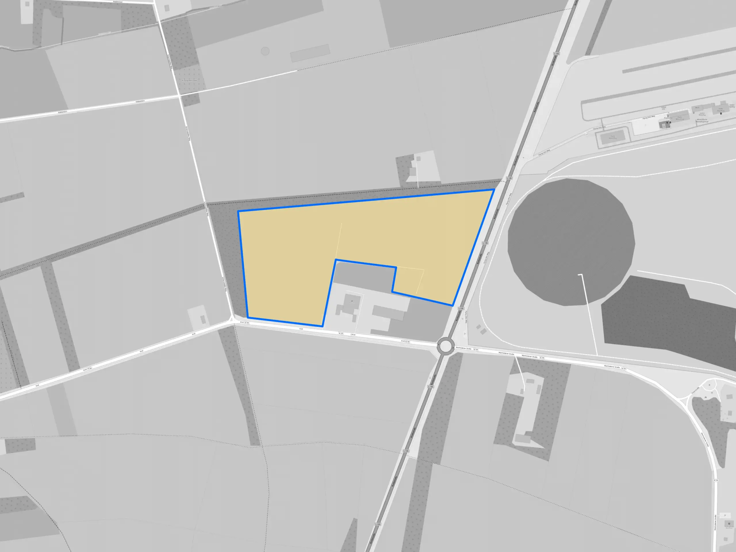 Flächenkarte des Solarparks in Nordholz