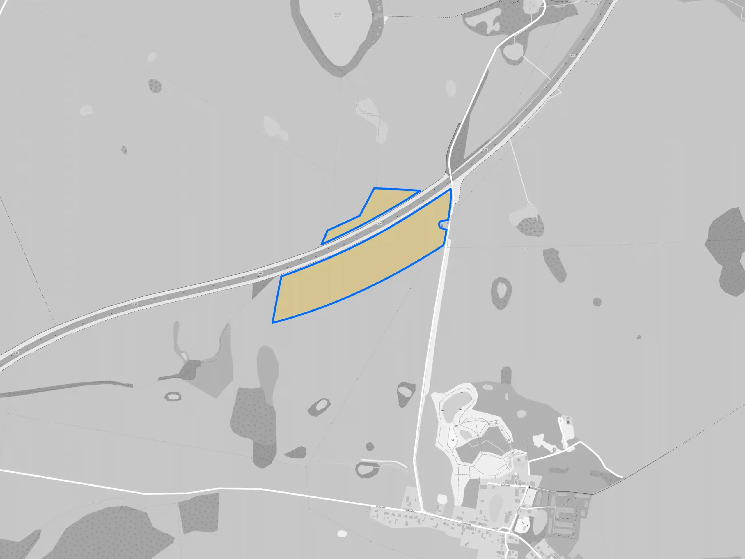 Flächenkarte des Solarparks in Nustrow
