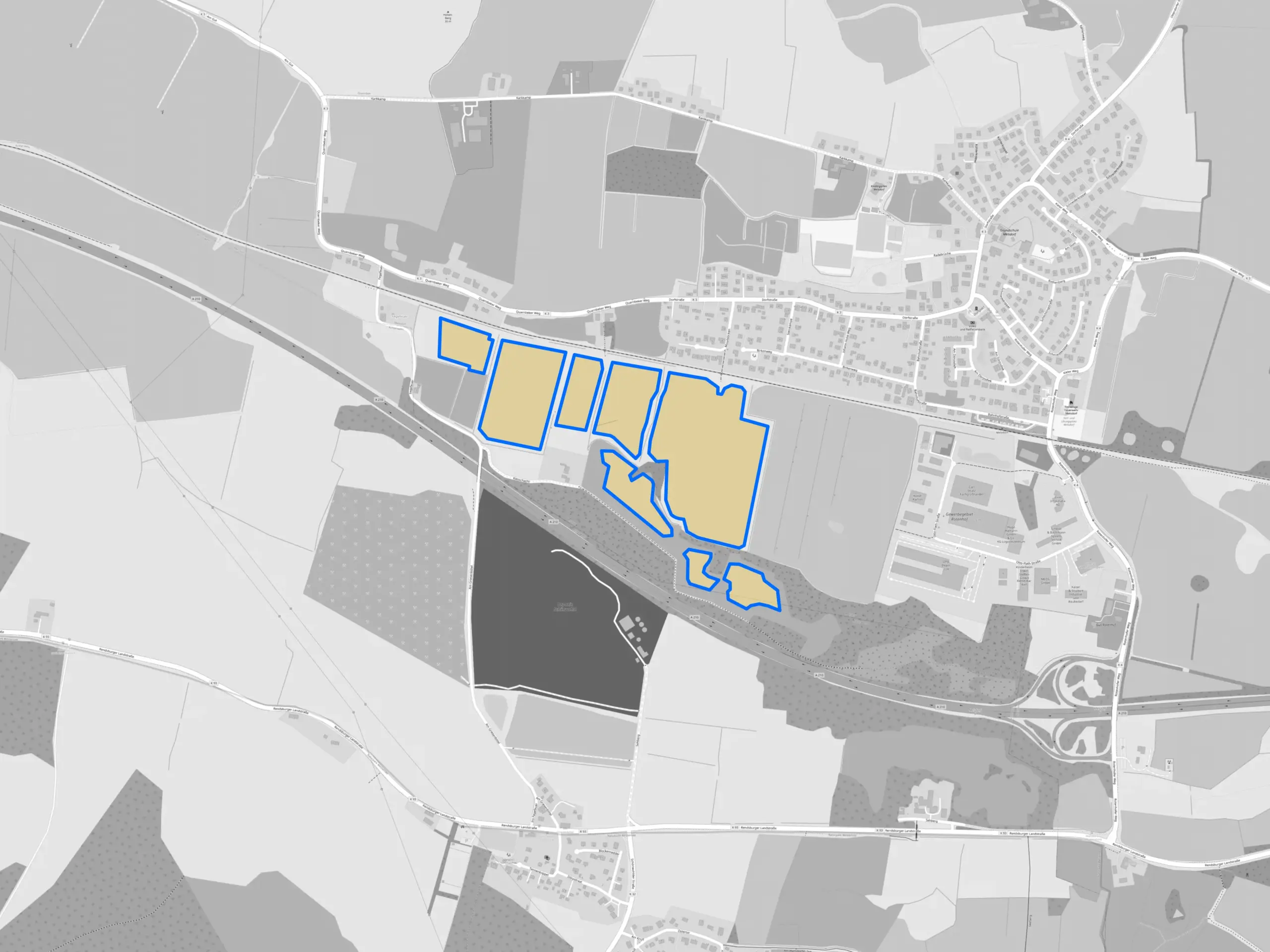 Flächenkarte des Solarparks Melsdorf