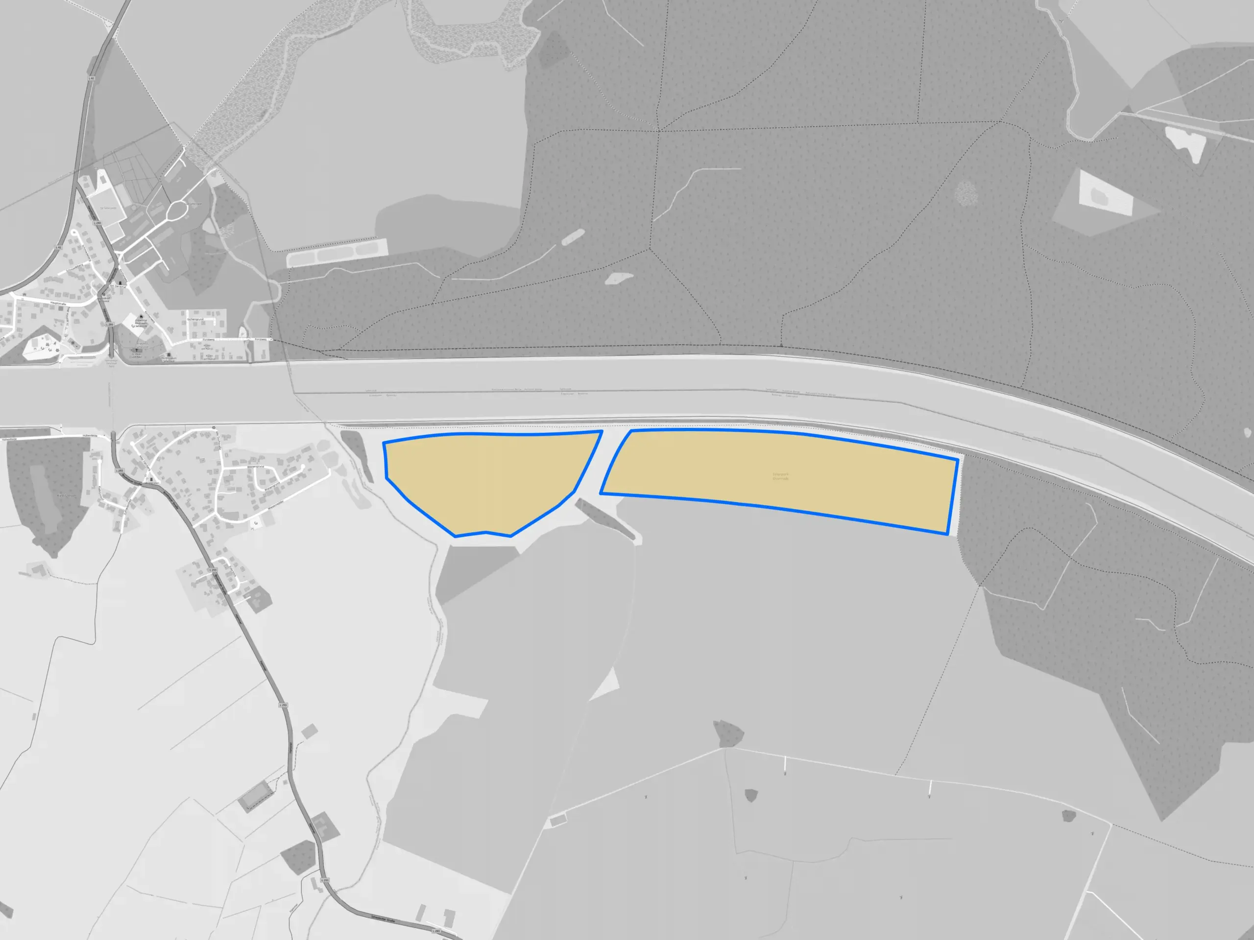 Flächenkarte der Photovoltaik-Freilandanlage in Bovenau