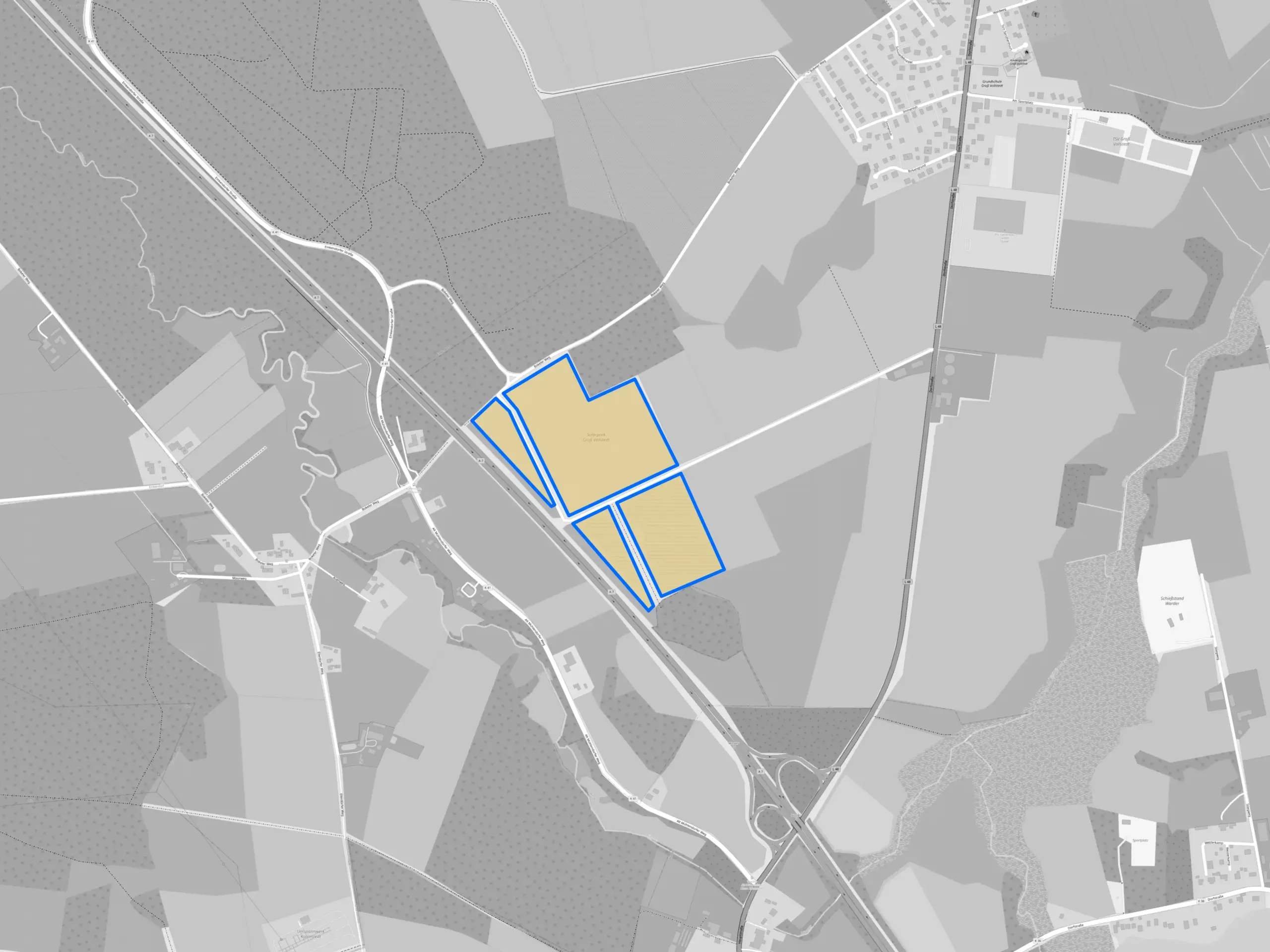 Flächenkarte des Solarparks Groß Vollstedt